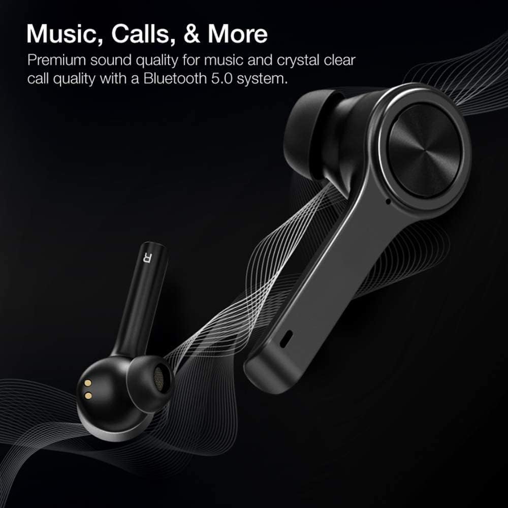 Wireless Earbuds with True 5.0 Bluetooth, Immersive Sounds, Charging Case, IPX5 Sweatproof, Black