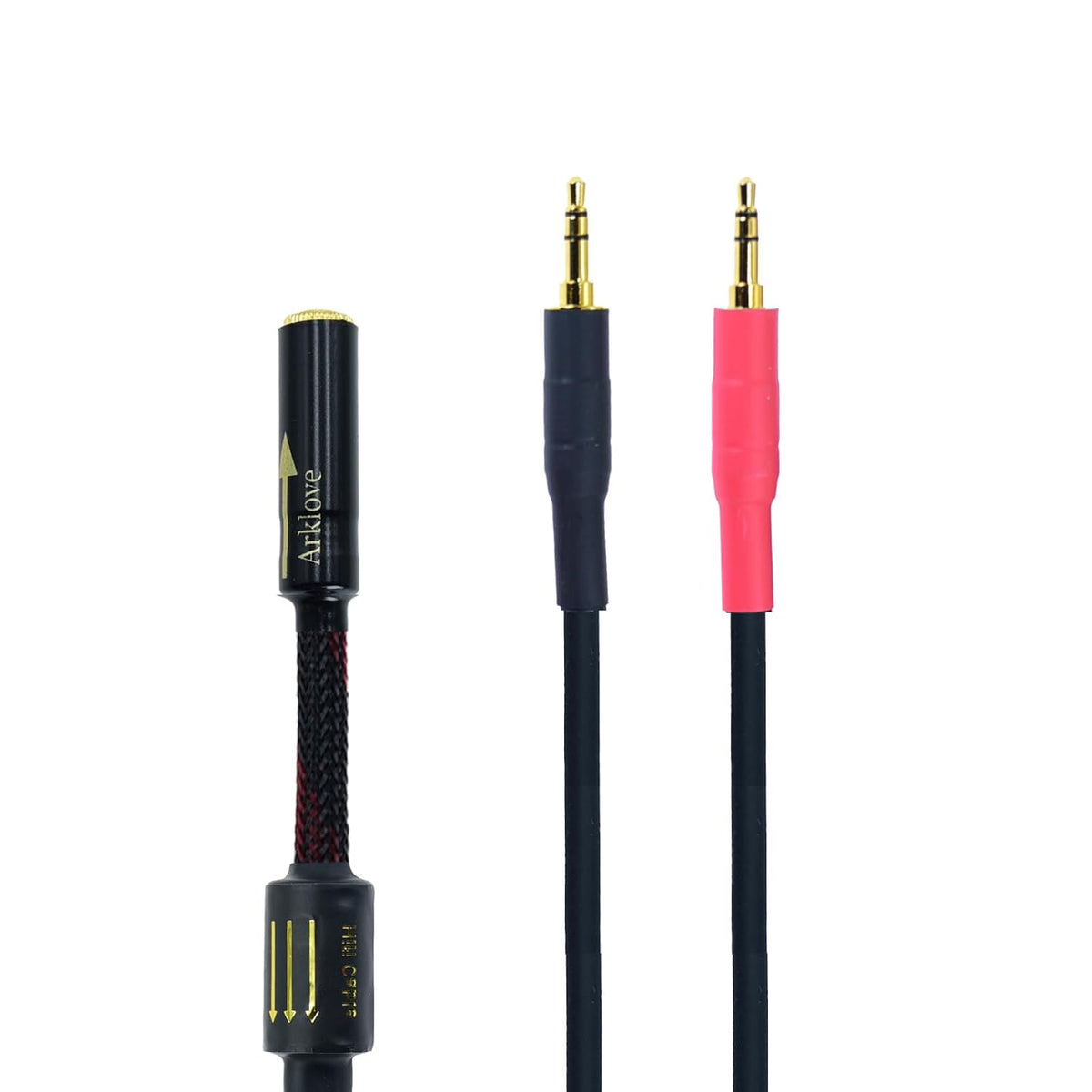 Arklove 15ft Shielded 1/8" aux Input 3.5mm Female to 2X 3.5 Output Splitter Stereo Audio Video Cable Out 3.5 Male to Two 3.5 Male in Dual Speaker Cord 24k Gold Plated Cord