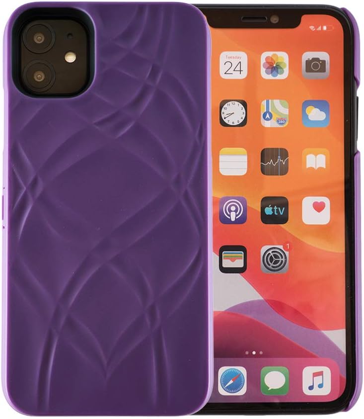 Wallet Case for iPhone 11 with Kickstand and Built-in Mirror, Shockproof Card Holder, Purple