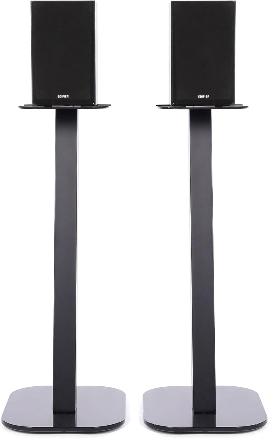 EXIMUS One Pair Fixed Height Universal Speaker Floor Stands - Black - 610 Series