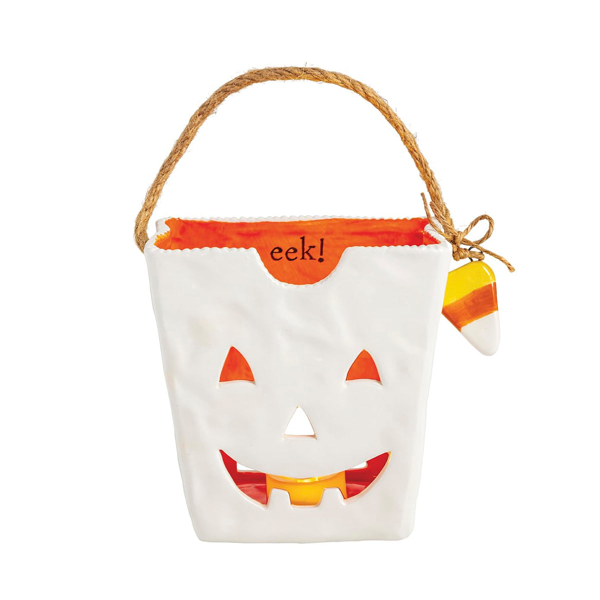 Mud Pie Halloween Medium Ceramic Treat Bag Lantern
