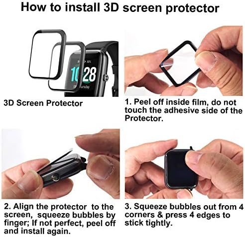 3D Screen Protector Compatible with 1.3 inches ID205L Smart Watch, 3-PACK for ID205 Series