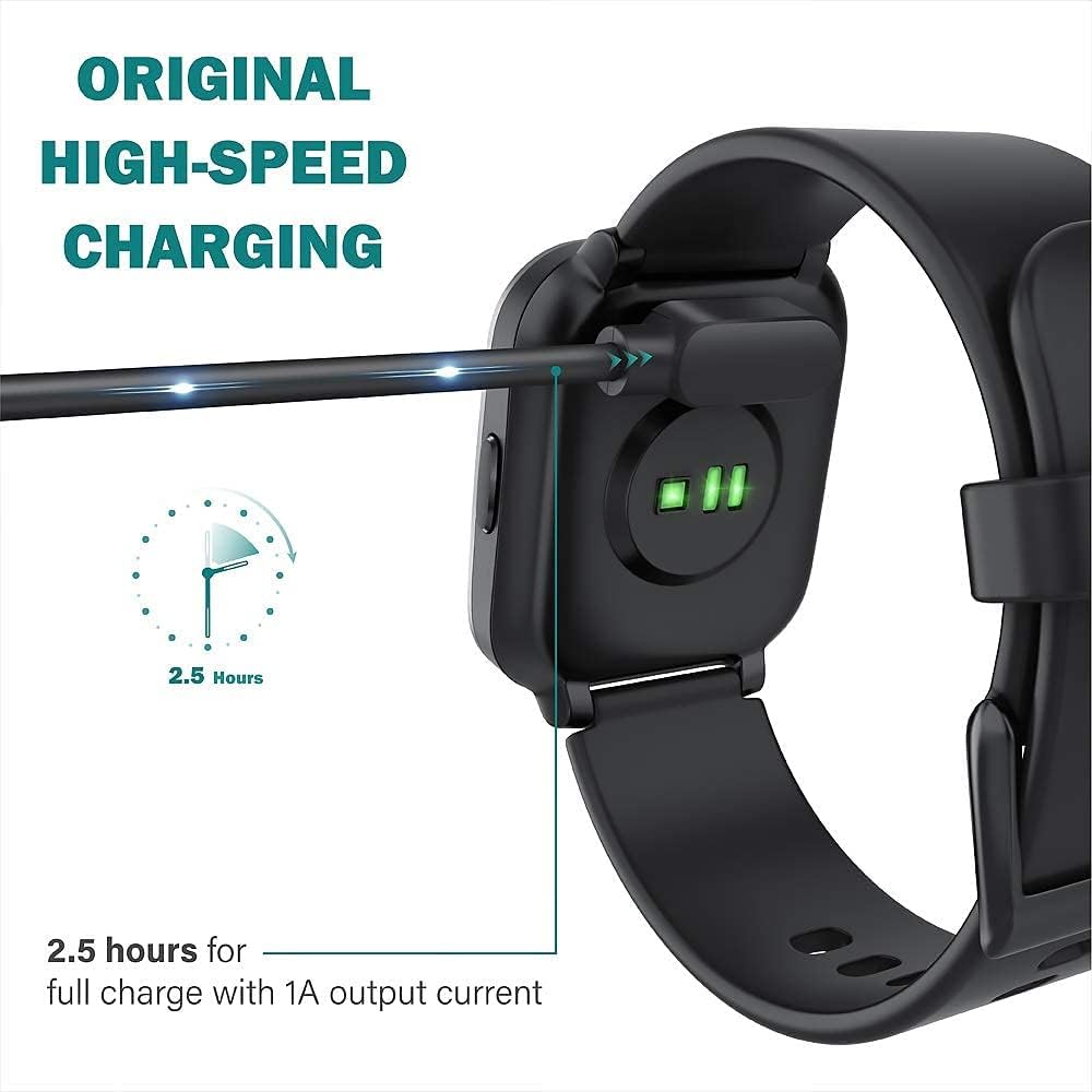 Compatible for HYSTORM G96 Smart Watches Charger, Lamshaw 2 Pin Magnetic USB Replacement Charging Cable (Black)