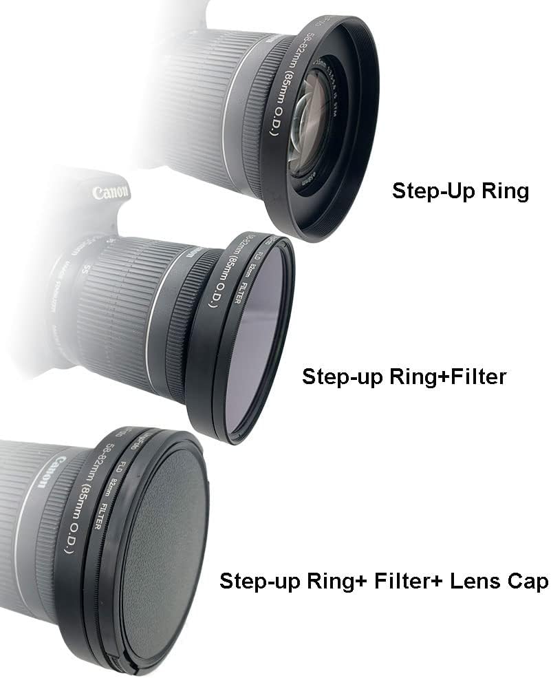 Step-up Ring for Mirrorless DSLR Cameras Compatible with 52mm Lens to 85mm Lens Matte Box O.D