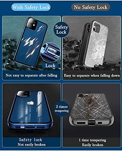 Anti-spy Screen Case for iPhone 12 Pro Max, Lock + Magnetic Adsorption, 360 Full Body Protective Cover, Red