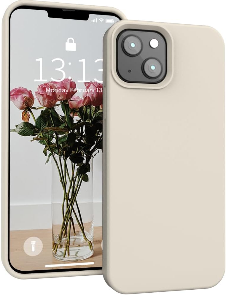 SOH iPhone 13 Phone Case - Slim Shockproof Soft Anti-Scratch Microfiber Lining, Liquid Silicone Protective Bumper