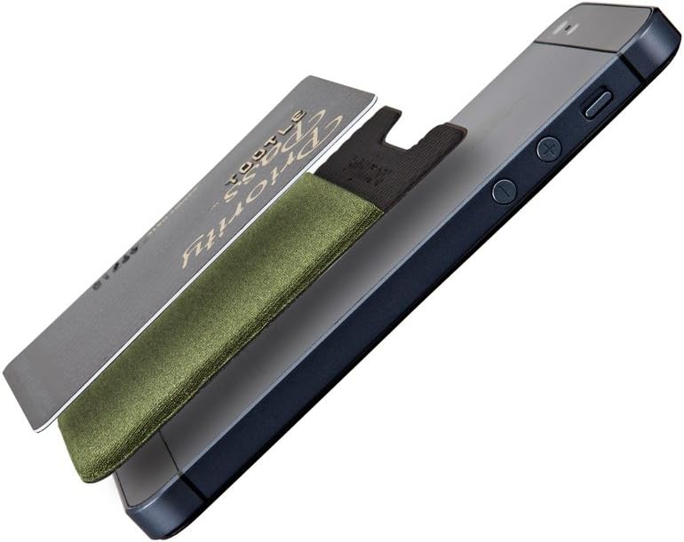 Sinjimoru Basic Cell Phone Wallet Stick-On, Adhesive Stretchy iPhone Card Holder, Sinji Pouch Basic 2 Black