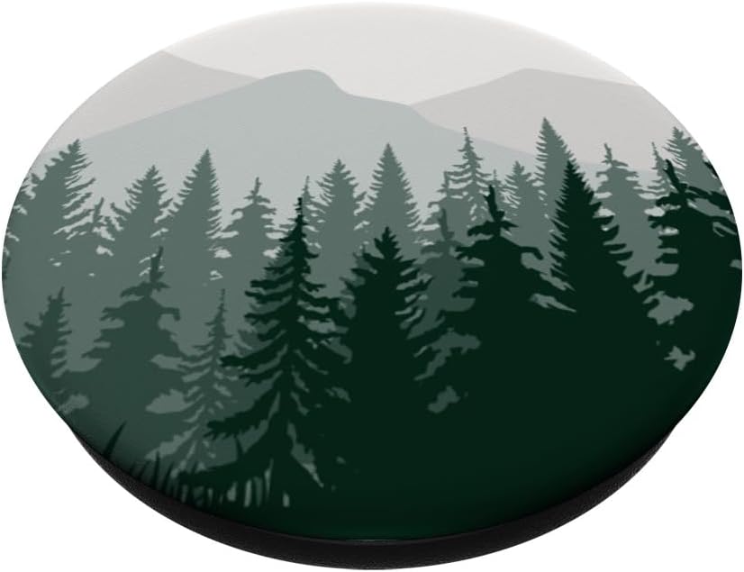 PopSockets Standard PopGrip Pine Tree Mountain Scene Forest Mountains Landscape Pattern