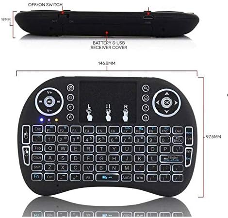 Mini i8 2.4G Air Mouse Wireless Keyboard with Touchpad, Rechargeable Handheld Remote for Smart TV, Android TV Box,