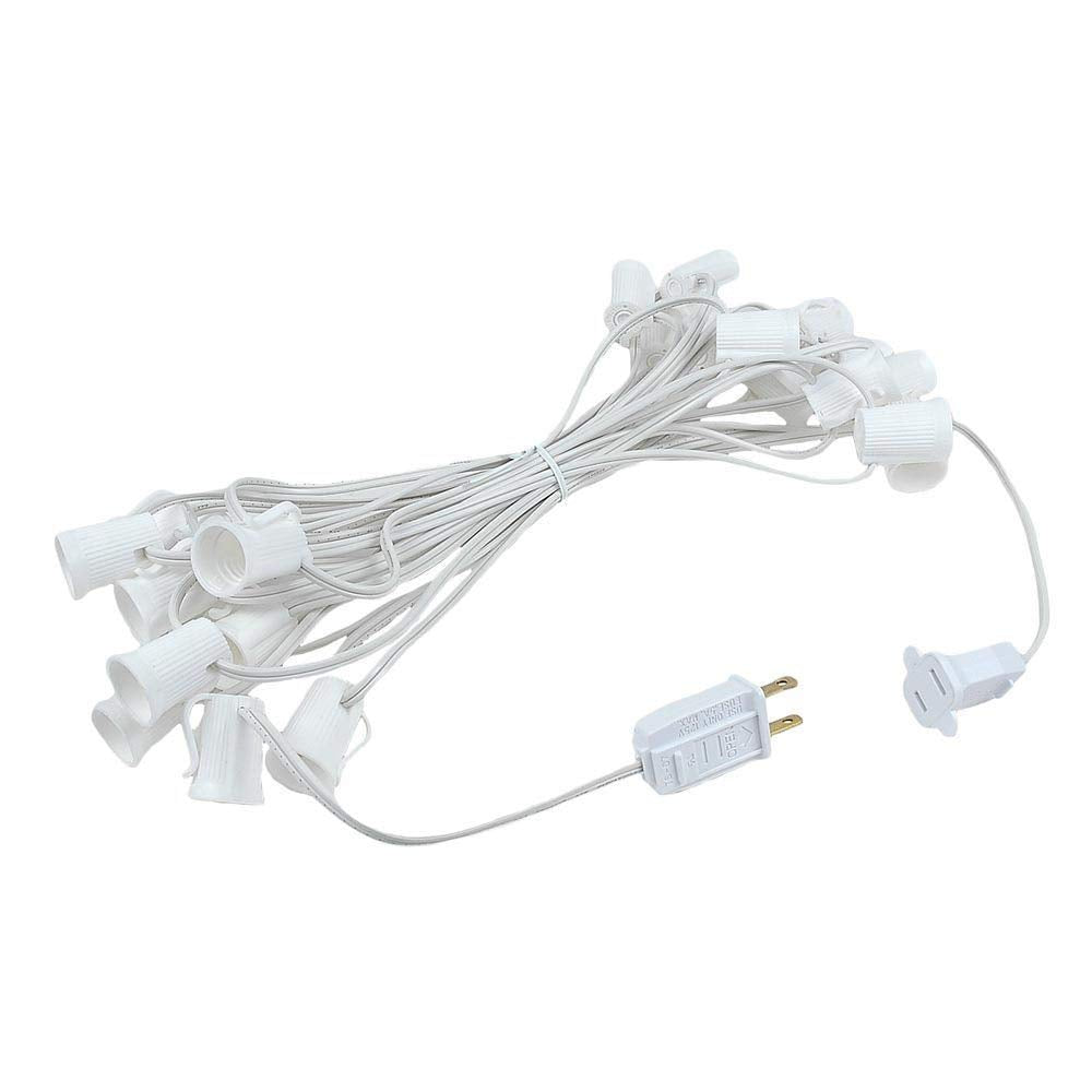 Novelty Lights Clear Hanging Incandescent Christmas String Lights - Retro Traditional C9 Indoor/Outdoor Light Set w/ 25 Mini Bulbs for Roof Lines