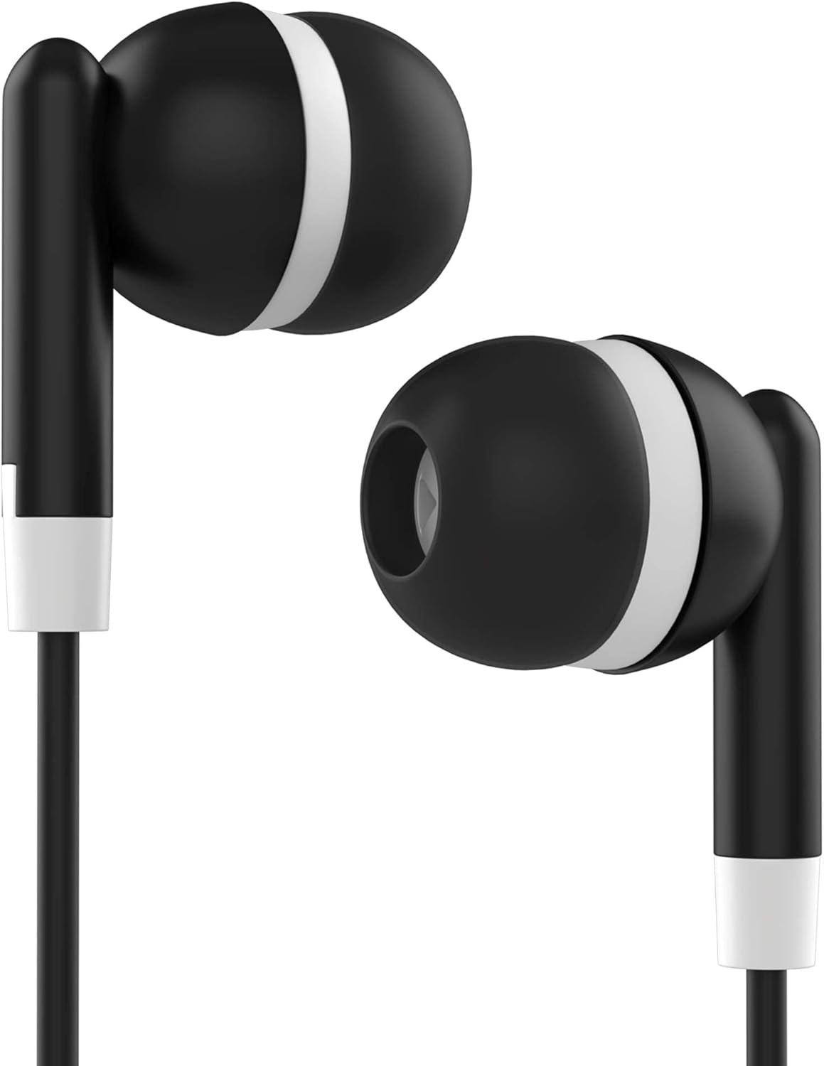 Maeline Bulk Earbuds, 100 Pack with 3.5 mm Headphone Plug - Black