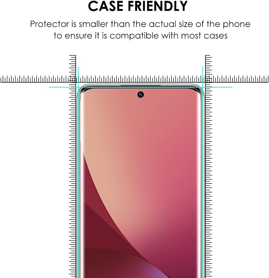 [3 Pack] Xiaomi 12 Screen Protector, Tempered Glass with UV Full Screen Adhesive, Edge to Edge Coverage for Xiaomi 12X