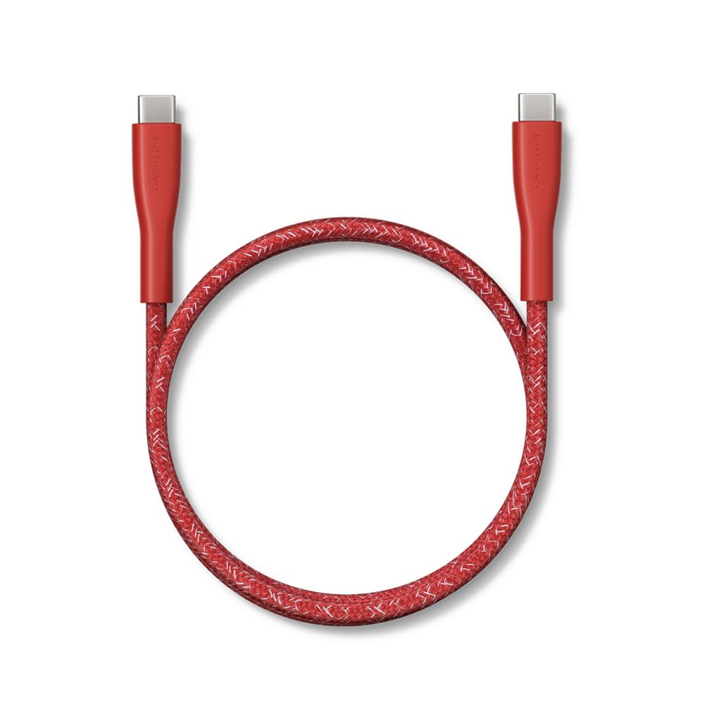 CASETiFY Powerthru USB-C to USB-C Cable (1m/3.3ft) - Meter - Cherry Red