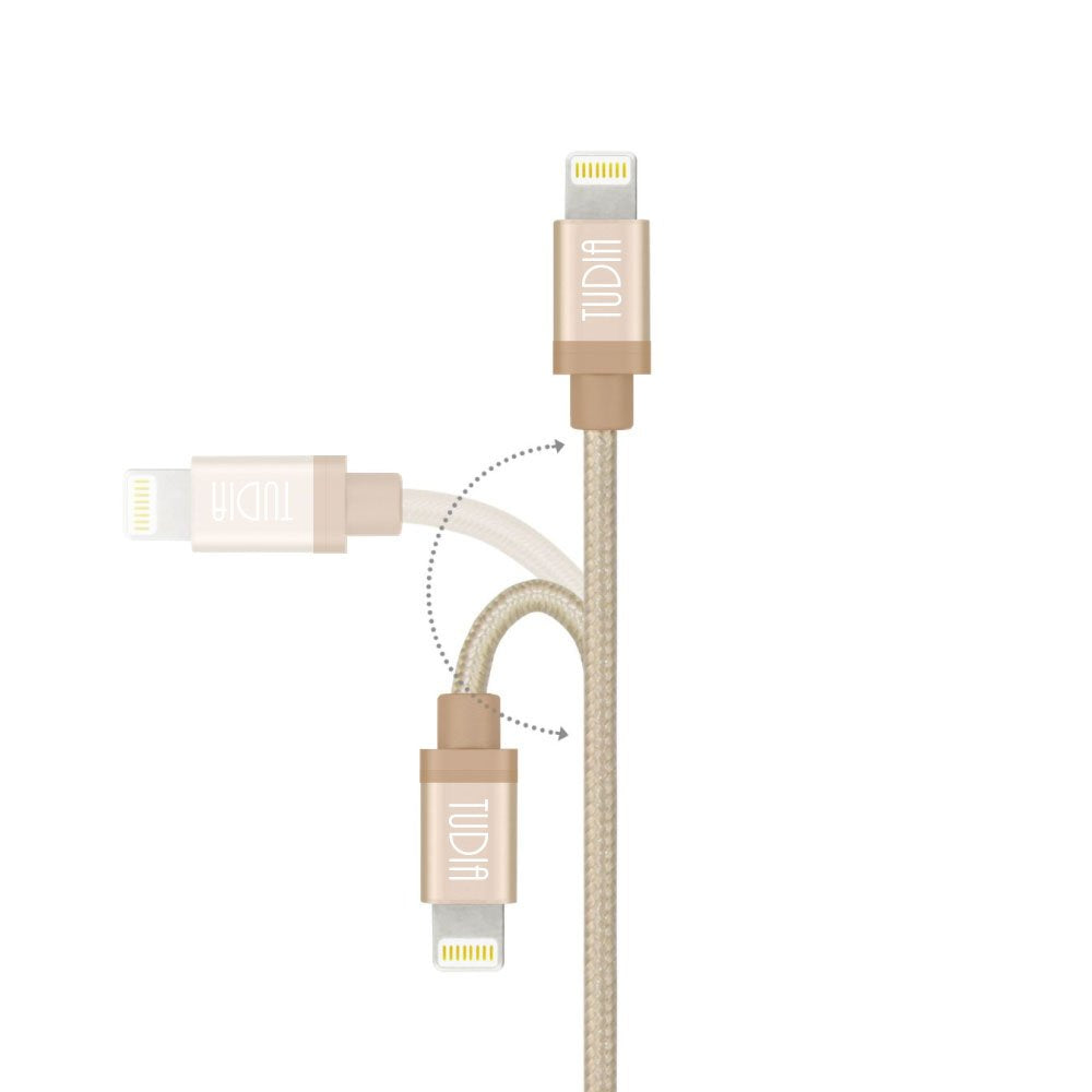 TUDIA 3ft Nylon Braided USB Cable with Lightning Connector [Apple MFi Certified] for iPhone 6/6 Plus, iPad Air 2
