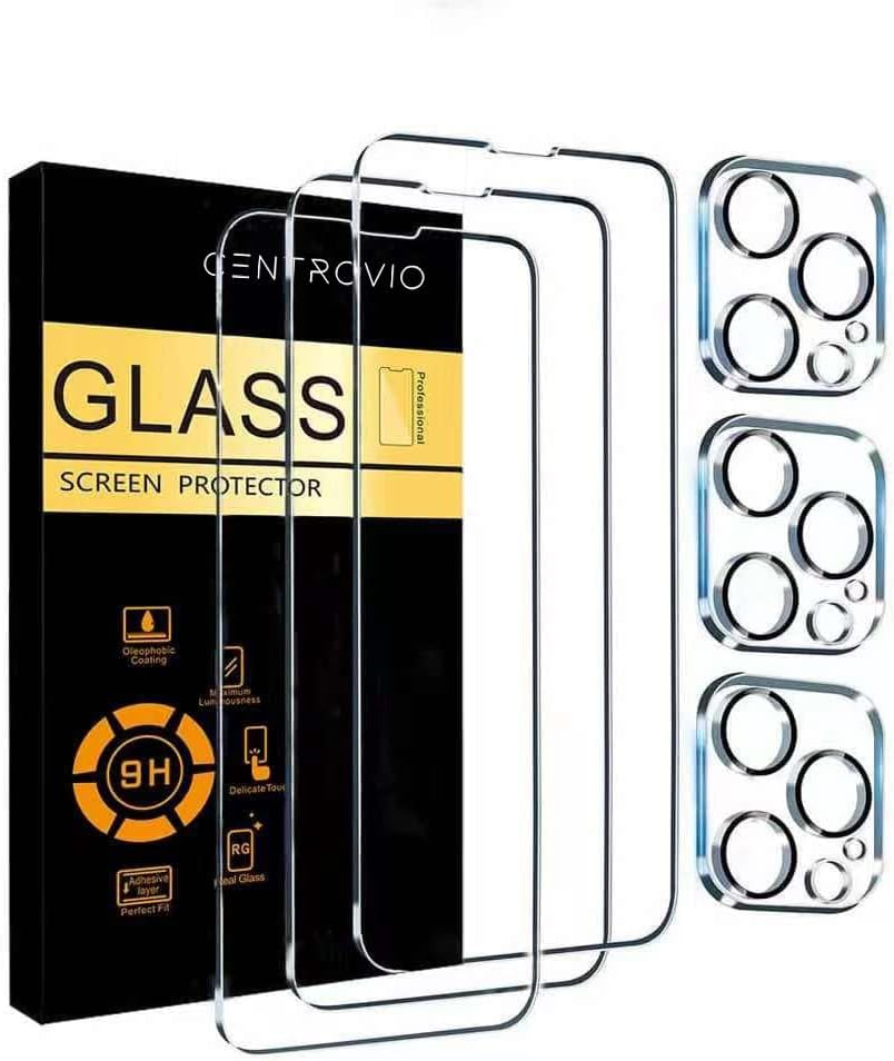 3 Pack iPhone 14 Pro Max Screen Protector [6.7 inch] + Camera Lens Protectors, Dynamic Island Compatible, 9H Hardness HD