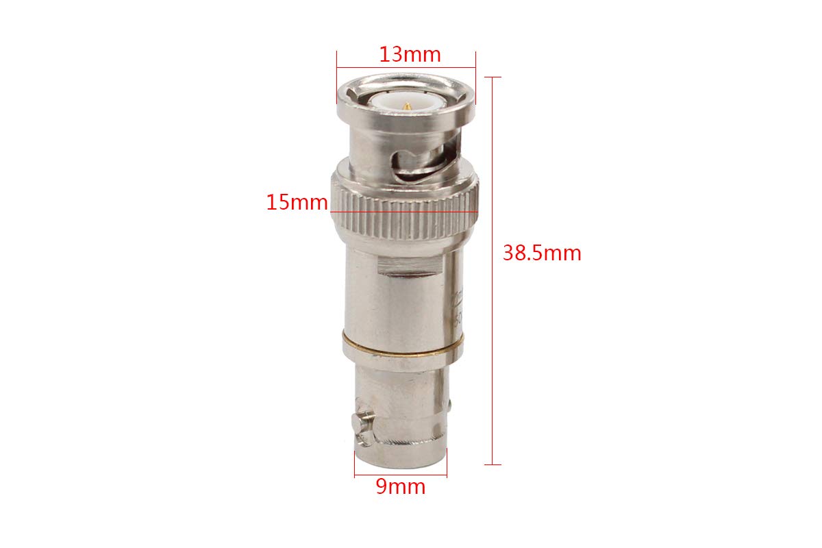 MOTOKU 2X Copper Adapter 50Ohm 38.5mm Insert Type BNC Feed Through Terminator