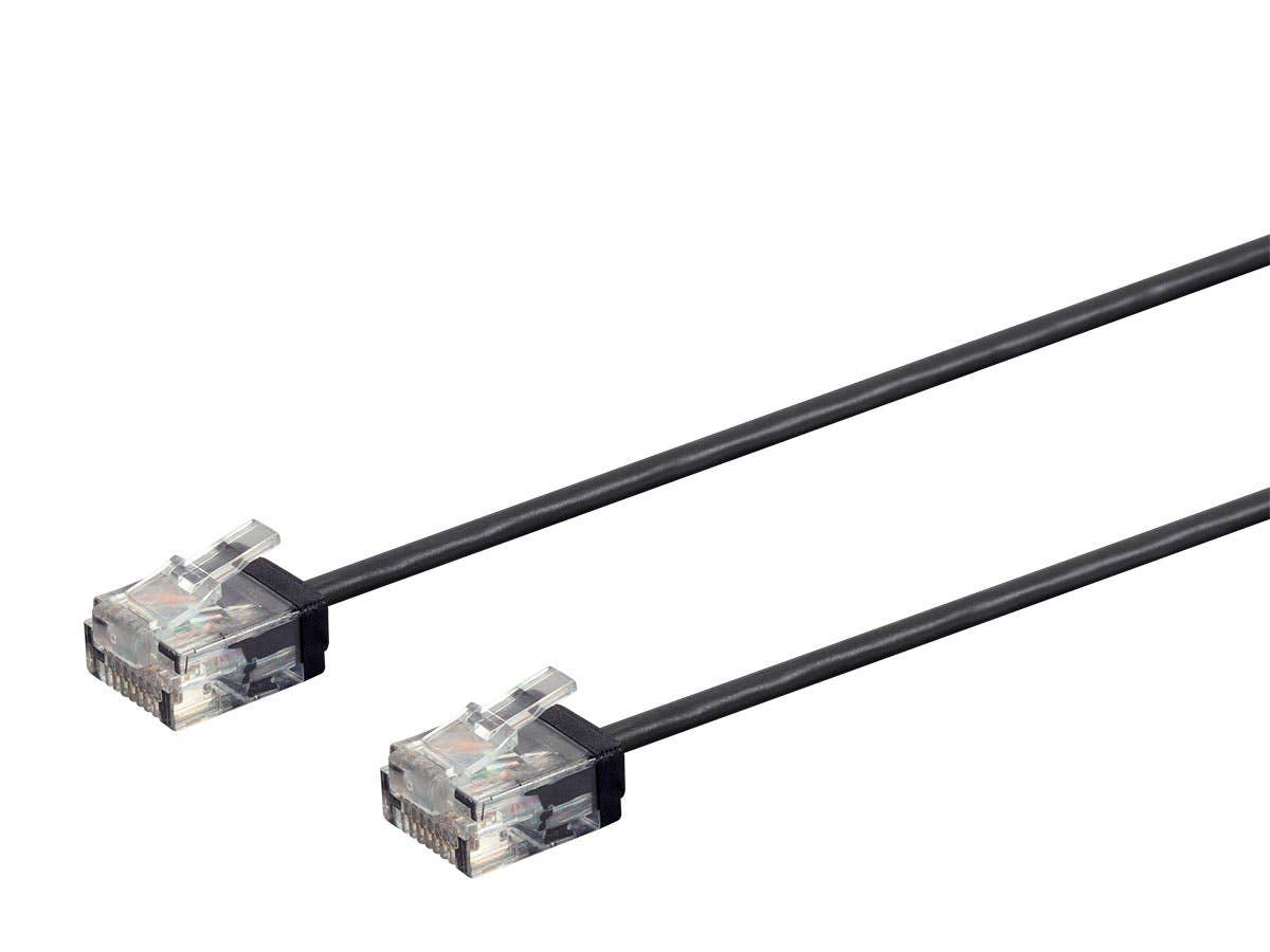 Monoprice Cat6 Ethernet Patch Cable - Snagless, 550MHz, UTP, 32AWG, 0.5 Feet, Black - Micro SlimRun Series