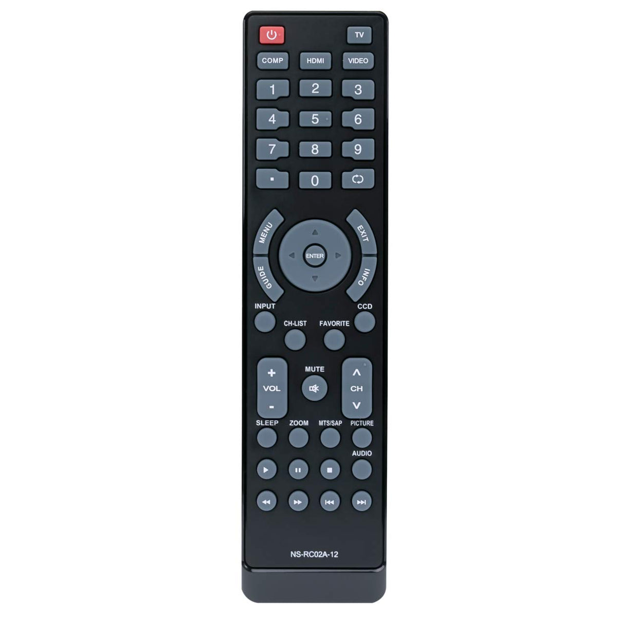 NS-RC02A-12 NSRC02A12 Replace Remote fit for Insignia LCD LED TV NS-15E720A12 NS-19E450A11 NS-22E730A12 NS-24E730A12 NS-26L450A11 NS-32E570A11