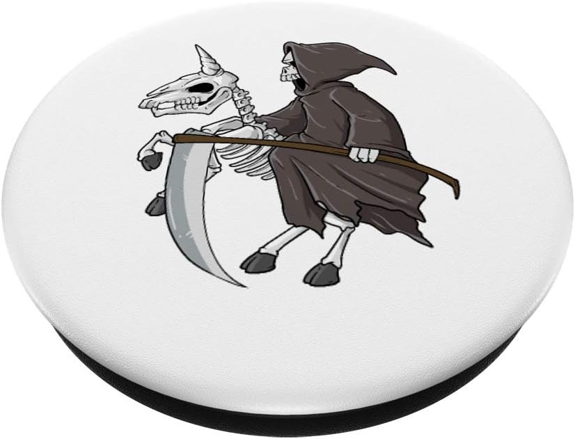 PopSockets Swappable PopGrip - Grimly Unicorn Skeleton Rider Riding Ghost Grim Reaper