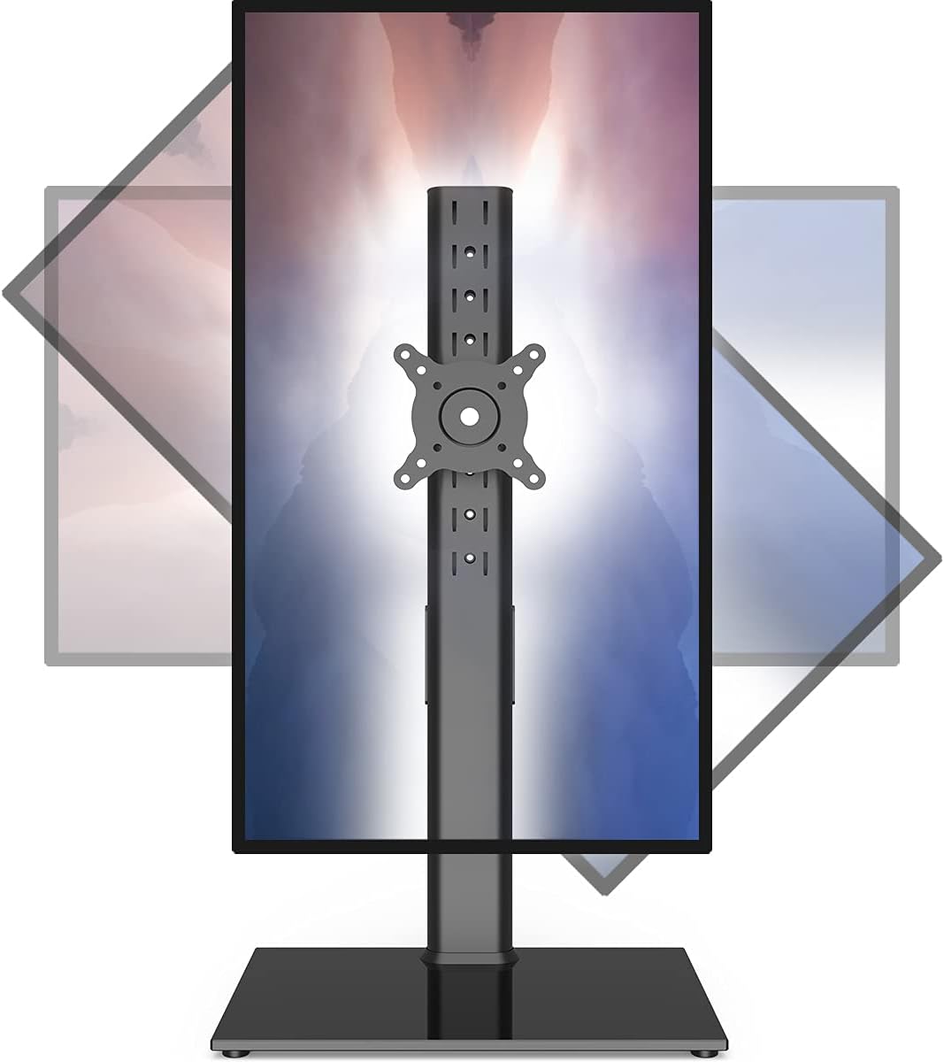 Hemudu 27-43 Inch -15 10 45 360 77lbs HT05B-003 Single Monitor Stand Freestanding Monitor Arm Curved Screen Monitor