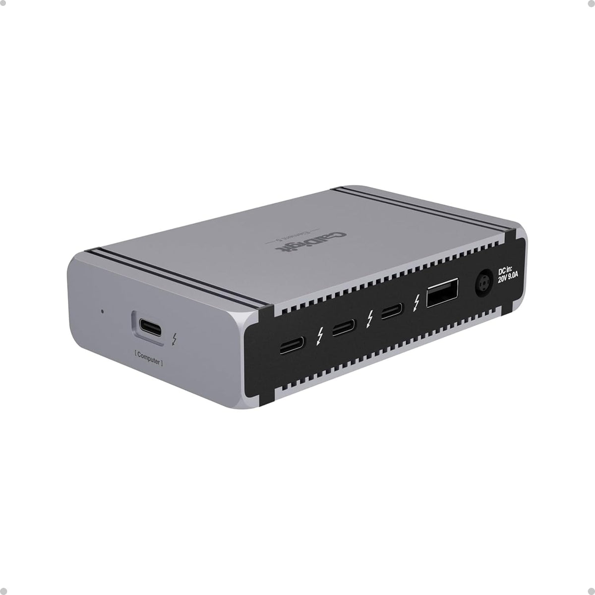 CalDigit E5 - Thunderbolt 5 Element 5 Hub - 9-Port, 4xThunderbolt 5/USB4 v2 Ports, 3xUSB-A & 2xUSB-C 10Gb/s Ports, Single 8K, Dual 6K/8K, or Dual 4K@240Hz Displays, 90W Charging, 0.8m Cable 180W PSU