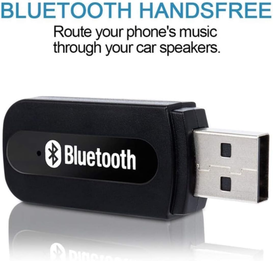 ECOMGEAR USB Bluetooth Audio Music Receiver Adapter for PC Speaker Phones with 3.5mm Stereo + ABEL Cable Tie