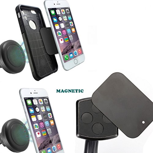 Premium Quality Magnetic Car Mount AC Air Vent Holder for iPhone 7 6 6S, Plus, SE, 5S 5C 5 4S (All Carriers Including AT&T, T-Mobile, Sprint, Verizon