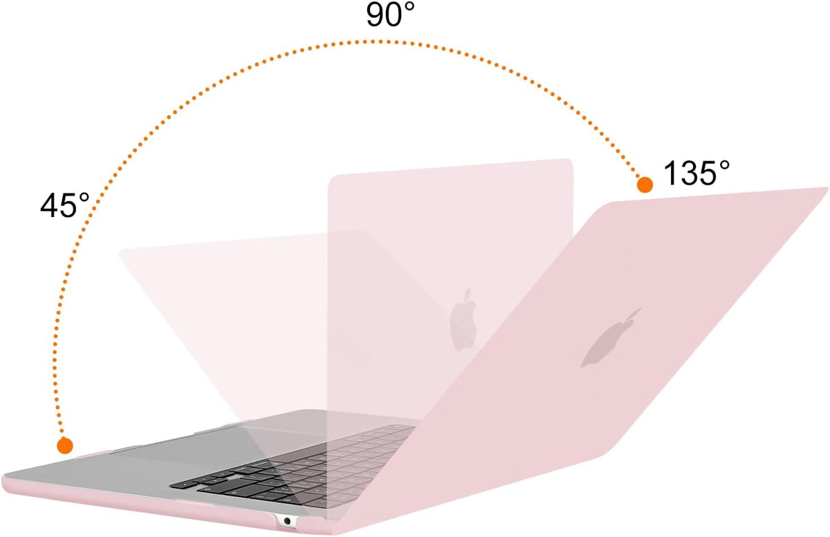 MOSISO Compatible with MacBook Air 13 inch Case 2025 2024 2023 2022 M4 A3240 M3 A3113 M2 A2681, Plastic Hard Shell&Keyboard Cover&Screen Film&Type C for MacBook Air 13.6 inch Case, Baby Pink