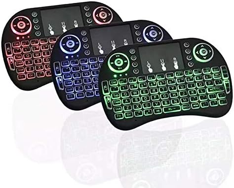 Dreamlink 3 Colour Backlit Mini Wireless Keyboard and Mouse, 2.4GHz Wireless Touchpad Rechargeable Combos for PC, Pad,