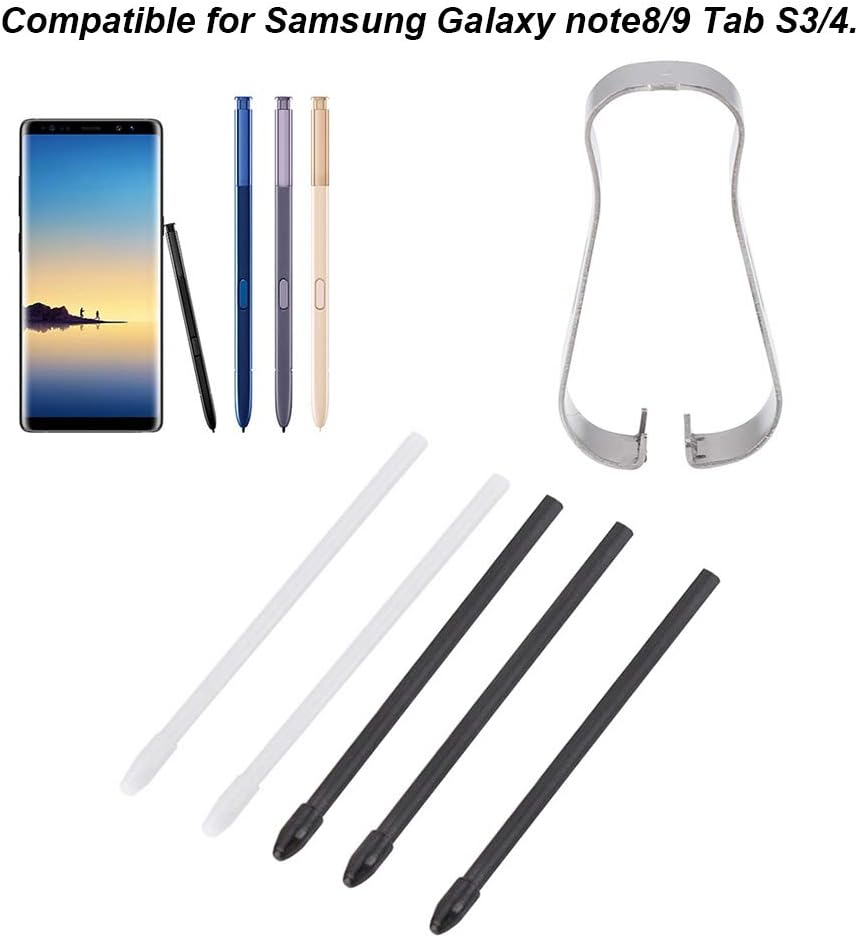 ASHATA Touch Stylus Tool, Replacement Tips Nibs for Galaxy Note8/9, Tab S3/4 - Black