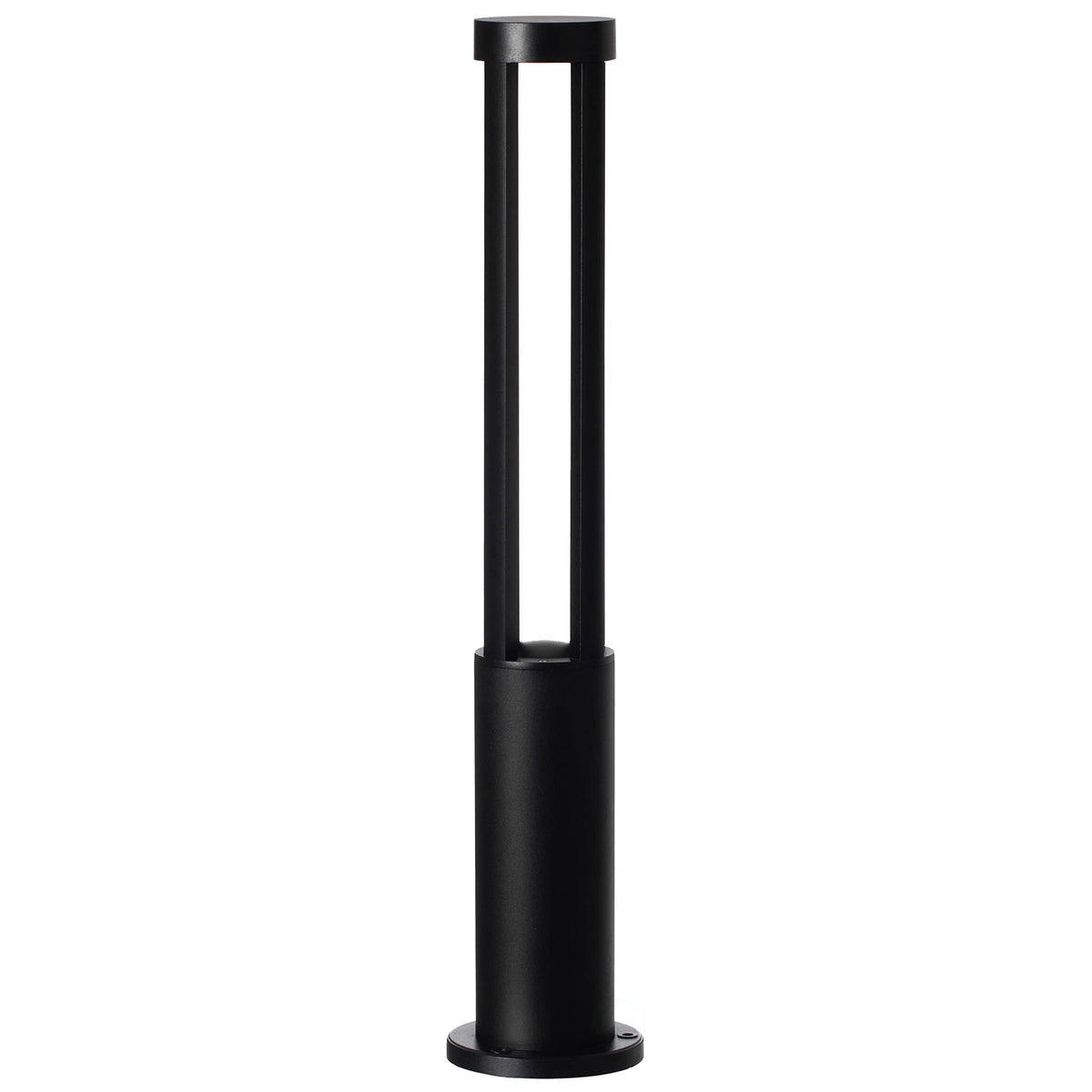 Round Black LED Garden Aluminum Light, Decorative Outdoor Bollard Light for Garden, Pathway, and Driveway