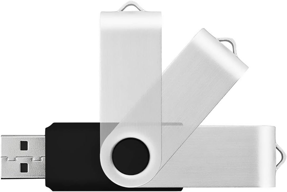 Aiibe 10 Pack 8GB USB Flash Drive Flash Drives USB 2.0 Thumb Drive Memory Stick Zip Drives Bulk (8GB, 10 Pack, Black)