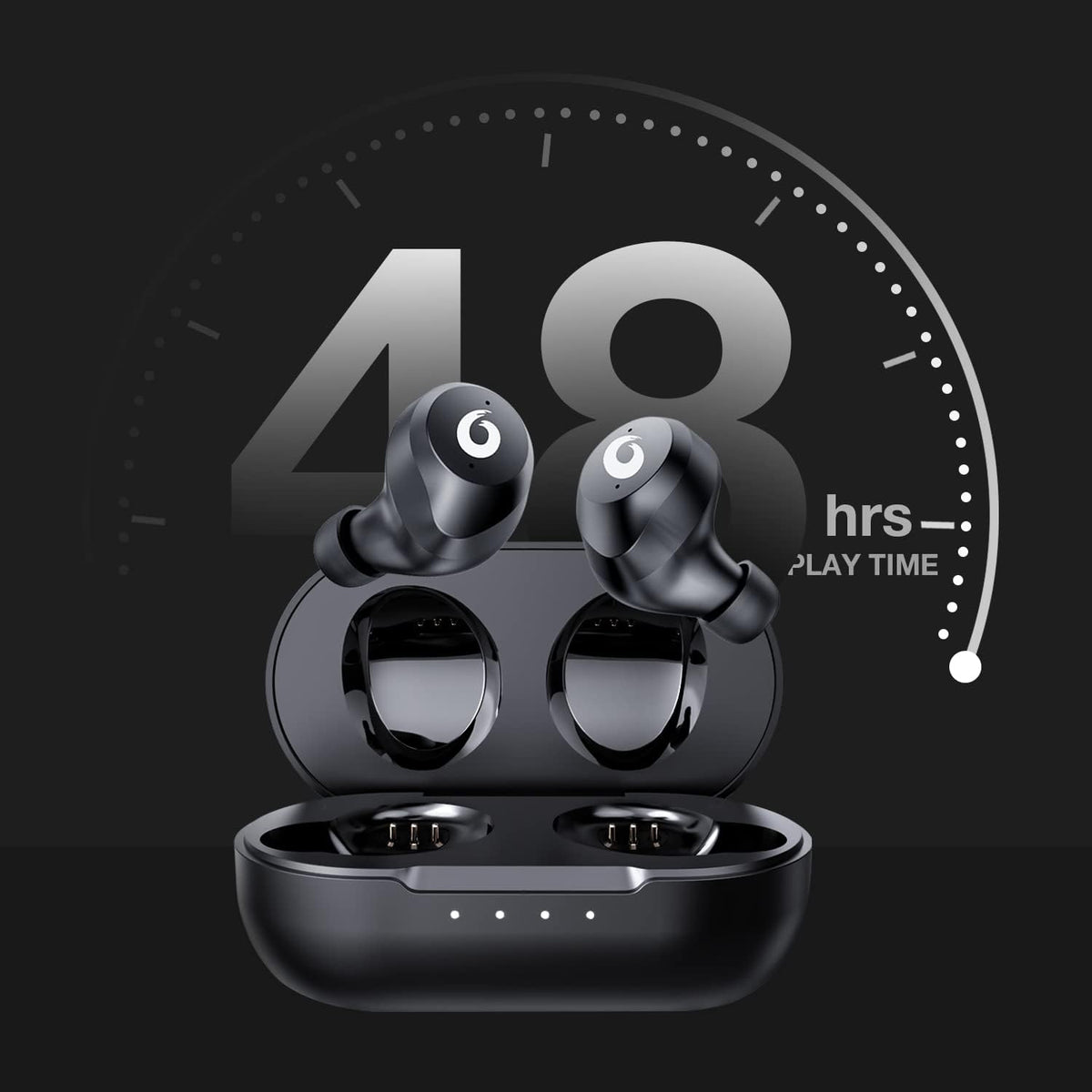 X9 Wireless Earbuds - Bluetooth 5.3, Waterproof, Touch Control, Deep Bass Headphones for Sports & Gaming (Black)