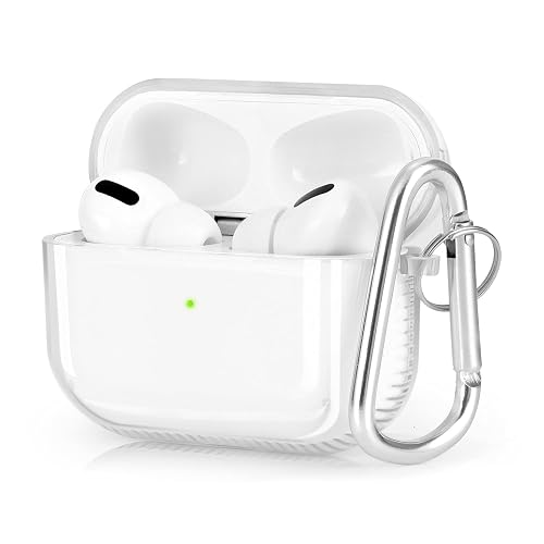 KOREDA Protective Cover for AirPods Pro 2nd Generation/1st Generation, Soft Clear Shockproof and Anti-Fingerprint Case with Keychain for AirPods Pro