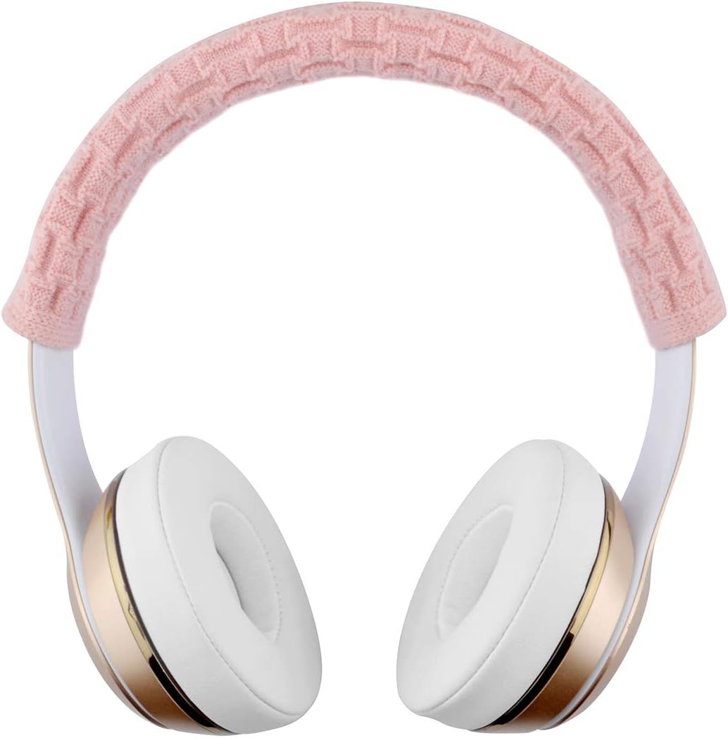 Geekria Knit Fabric Headband Cover for Beats, Bose, AKG, Sennheiser, Sony, Audio-Technica, Easy DIY Installation (Pink)