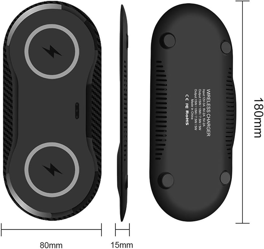 2 Pack Dual 15W Wireless Charger for Multiple Devices, 30W Fast Wireless Charging Pad/Mat for Apple iPhone, AirPods,