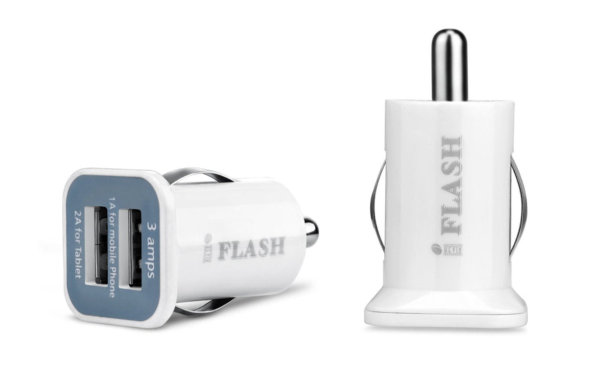 iFlash Dual USB Car Lighter Charger Adapter with 3A Output - fast Heavy Duty Ouput - Support Apple iPad Pro / Air 2 / mini 2/3/4 iPhone X / 8 Plus / 7
