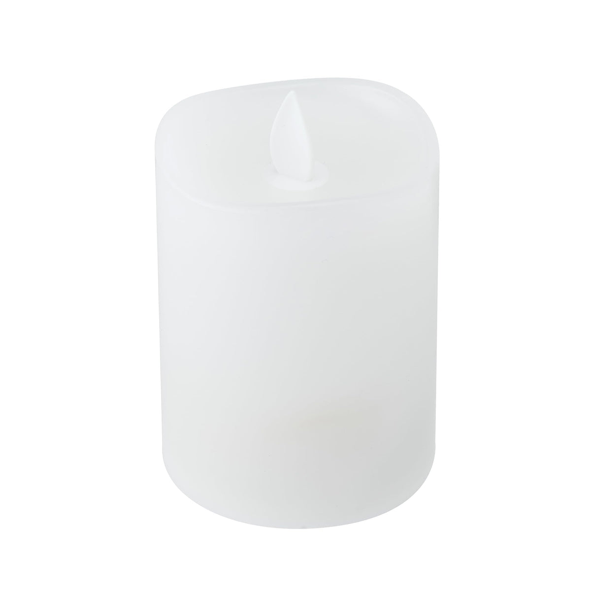 Mikasa LED Wax Pillar Candle 3 x 4 Inch White Flameless Candle with Dancing Flame Effect - Battery Operated with 5-Hour Timer for Home Decor and Table