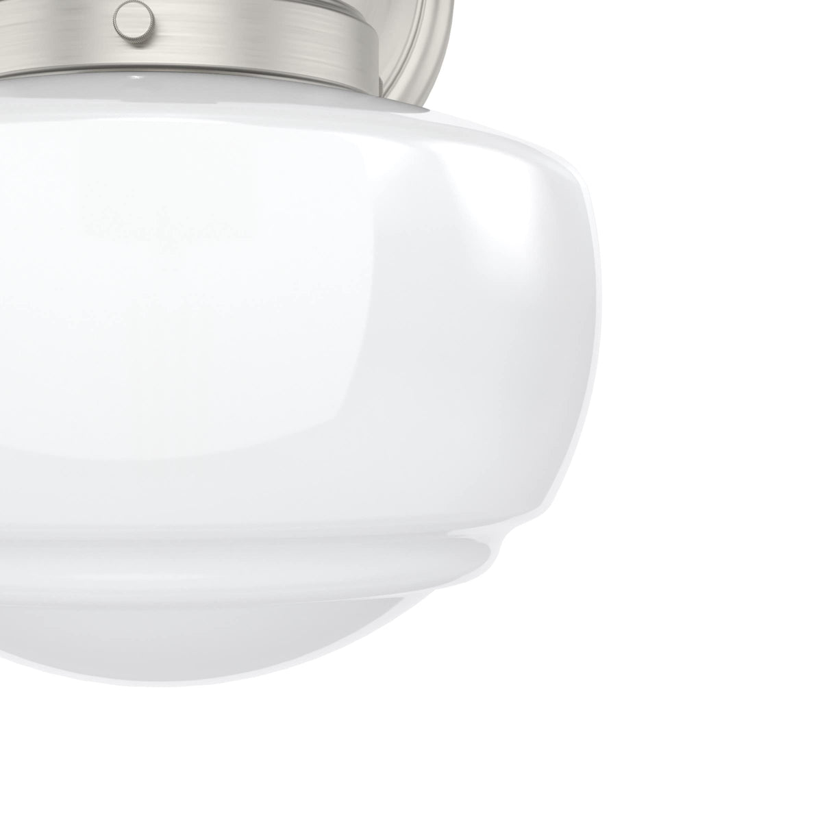 Hunter - Saddle Creek 1-Light Brushed Nickel, Medium Size Sconce Light, Dimmable, Schoolhouse Style, for Bedrooms, Kitchens, Foyers, Bathrooms - 19139