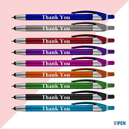 Thank You Greeting Gift Stylus Pens - 2 in 1 Combo for Touchscreen Devices, 5 Pack for Employee Appreciation