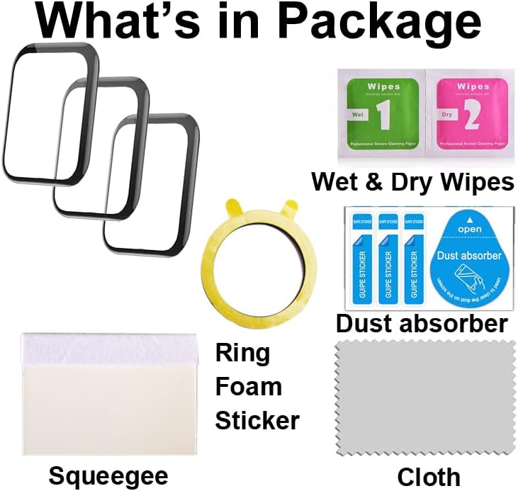 3D Screen Protector Compatible with ID208 PLUS 1.8” ENOMIR Fitpolo Quican Smart Watch (Answer/Make Calls)