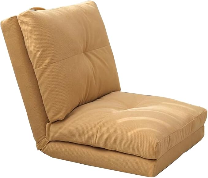 Floor Chair with Back Support Folding Floor Gaming Chair Adjustable Lazy Sofa Living Room for Adults &amp Kids One Seater Sofa Perfect for Reading Gaming Meditating(/Yellow)