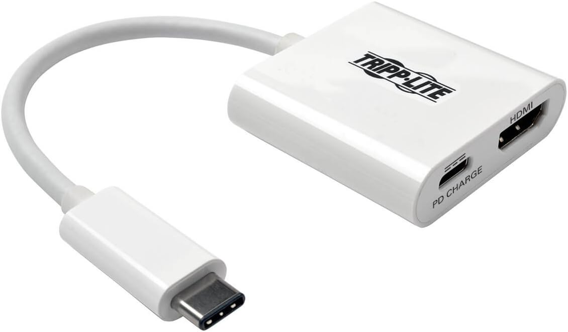 Tripp Lite USB C to HDMI Video Adapter Converter, 4Kx2K with USB-C PD Charging Port, Thunderbolt 3 Compatible, USB