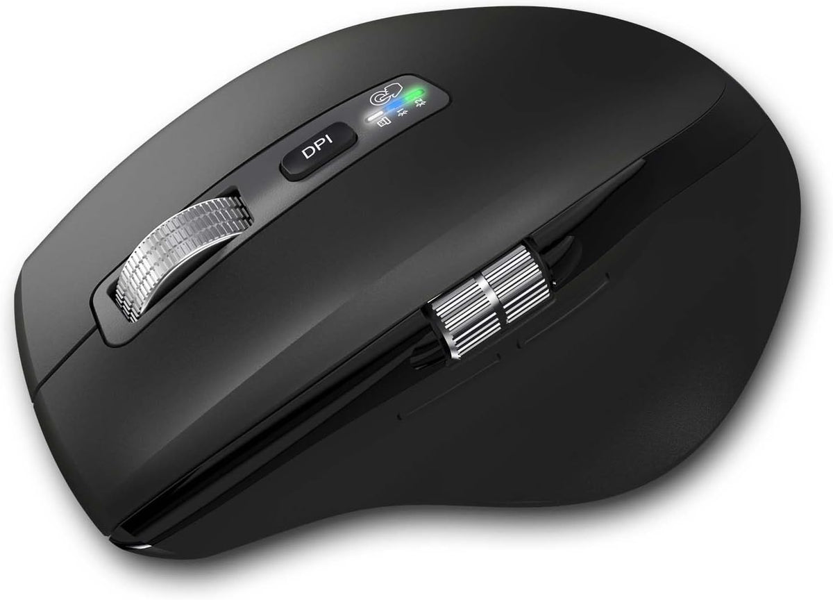 INFINMIND 4-Level Wireless Bluetooth Side Scroll Mouse with Multi-Device, Ergonomic Computer Mice with Smart Flying