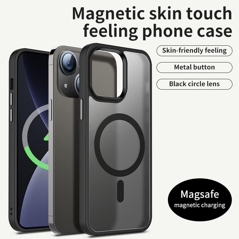 Strong Magnetic Case for iPhone 13 & iPhone 14 [10FT-Grade Drop Tested & Compatible with MagSafe], Translucent