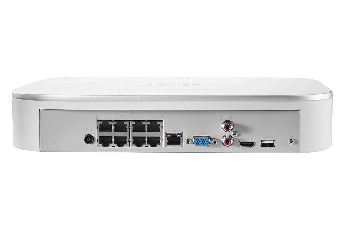 Lorex N4K2SD-84WB Surveillance System Featuring N842A82 Fusion 4K 2TB NVR and 4 E892AB 4K 8MP Active Deterrence Bullet Camera