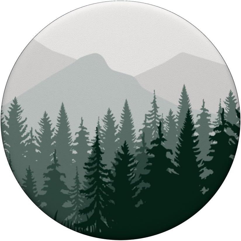 PopSockets Standard PopGrip Pine Tree Mountain Scene Forest Mountains Landscape Pattern