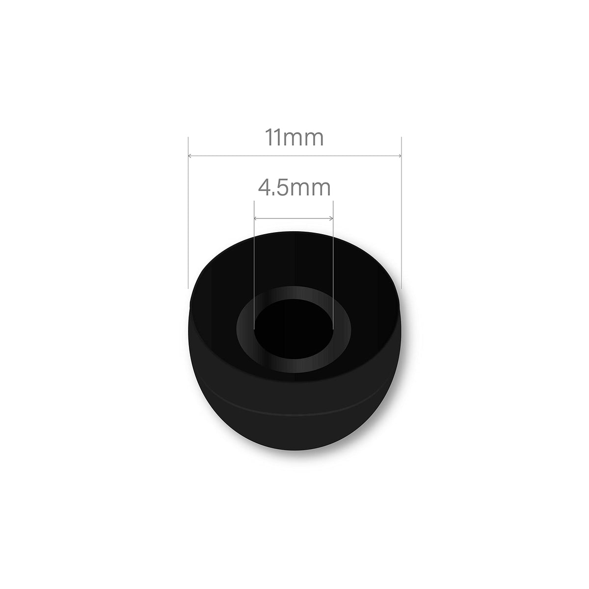 Earbudz 10 Pairs Medium Earbud Tips Silicone Replacement Ear Bud Tips - Black