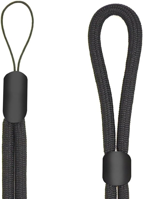 Adjustable Wrist Straps Hand Lanyard Set of 2 Black Compatible with iPhone Camera USB Flash Drives Key Chain