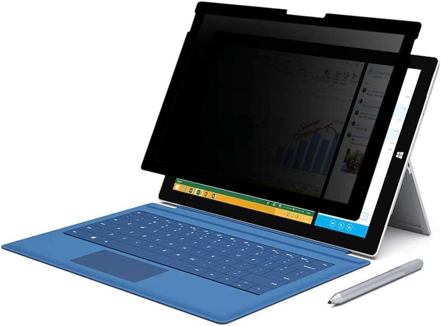 FILMEXT for Microsoft Surface Pro 7 Plus/7/6/5/4/3 Fully Removable Privacy Screen Protector Filter, Anti-Spy Anti-Glare Feature Makes (for Surface Pro 7+/7/6/5/4 Privacy Screen Protector)